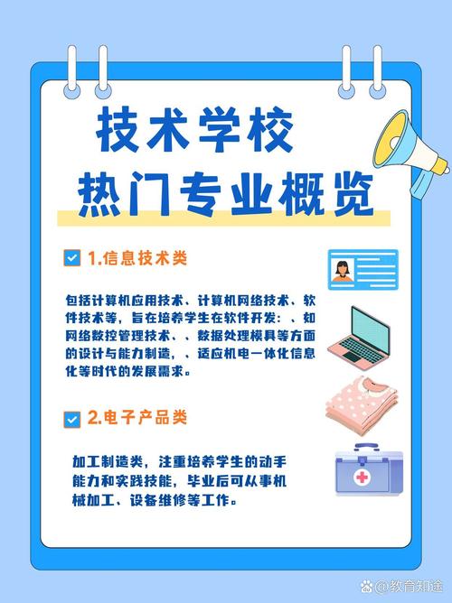 信息技术类:包括计算机应用技术,计算机网络技术,软件技术等,旨在培养